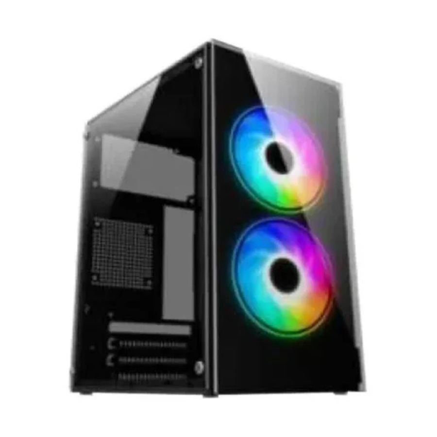 PC POWER PULSE FIRE X2 BK ATX GAMING CASING (3 X ARGB FANS WITH PSU 200W)