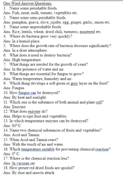 One word answered questions