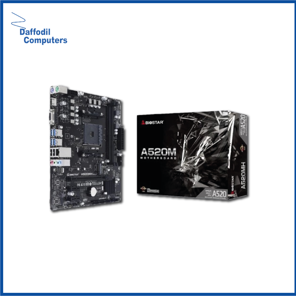 Biostar Amd Socket Am4 A520mh Ddr4 Gaming Motherboard (3rd & 4th Gen)