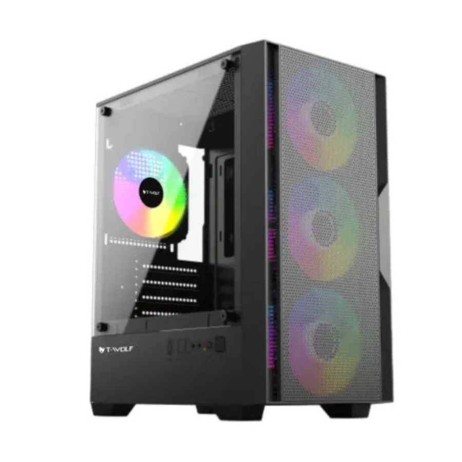 T-Wolf Phantom X4 RGB M-ATX Mid Tower Gaming Case With 200W PSU